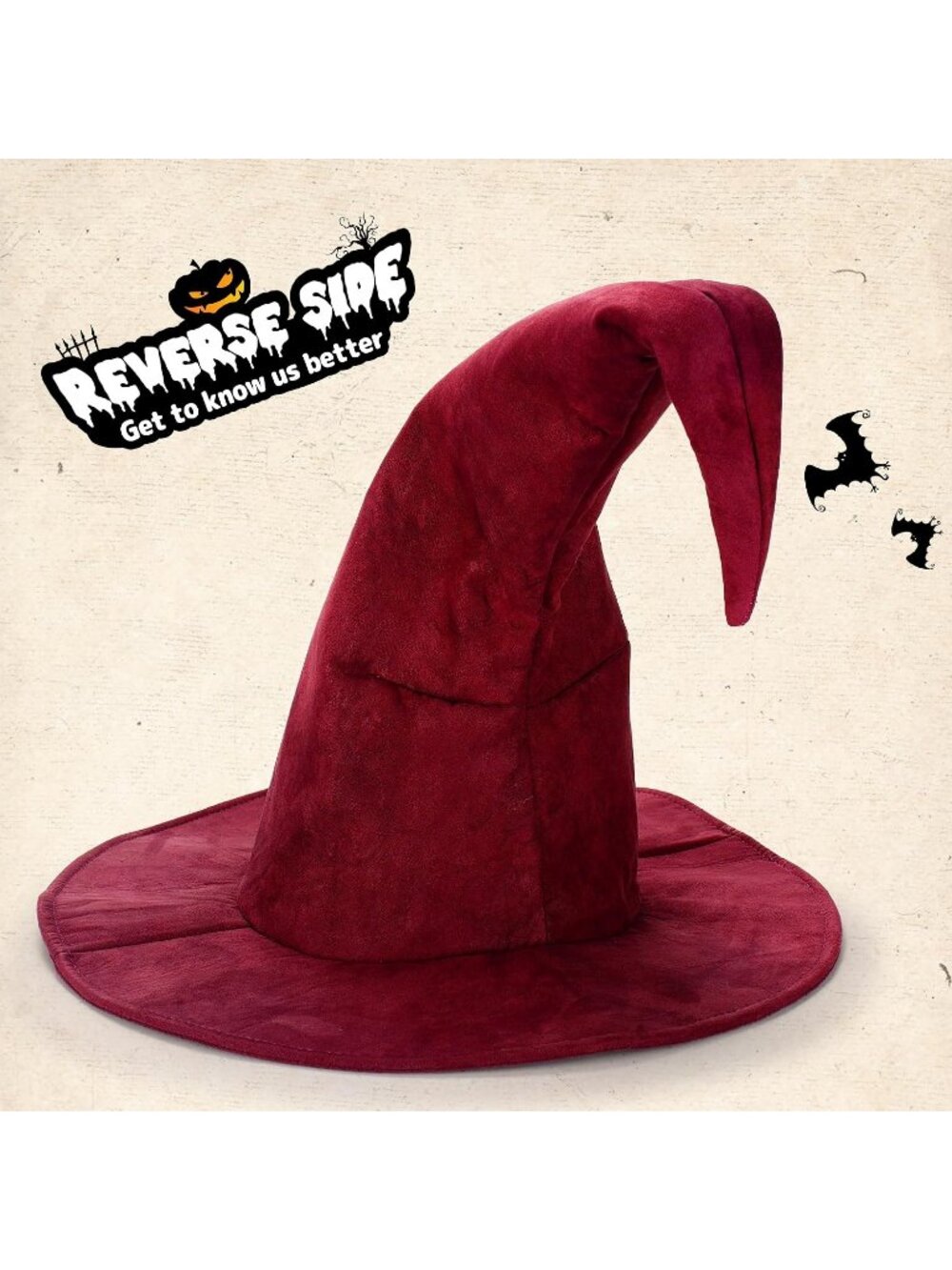 Women's Wine Halloween Wizard Witch Hats Cosplay Costume Accessory For Party - Picture 3 of 7